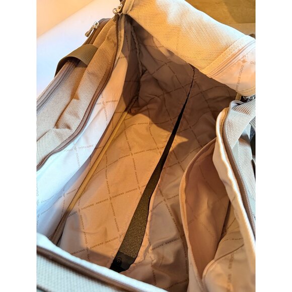 Dockers Beige Rolling Duffel Bag With Telescopic Handle & Multiple Compartments - Picture 4 of 16